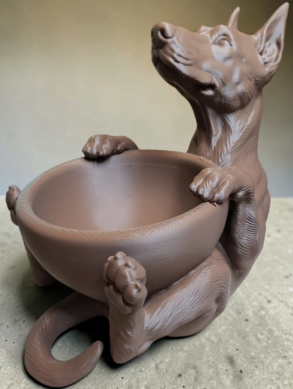 Hand Crafted Doberman Dog Bowl / Planter / Jewelry or Keepsake Dish NWT!